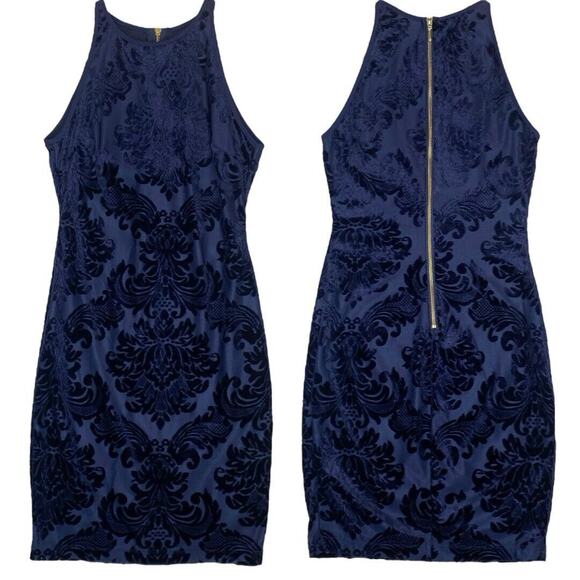 B. Darlin‎ Velvet Damask Bodycon Dress Juniors 1 Formal Retro Glam Prom Clubwear - Picture 7 of 7